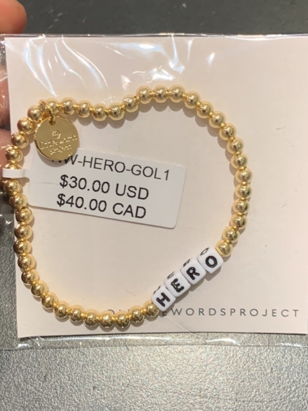 Gold Beaded 'HERO/HER' Letter Bracelet - Special Bundle 💛 - Picture 2 of 2